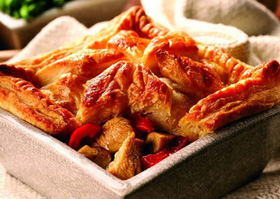 Leftover Turkey, Mushroom & Red Pepper Pie