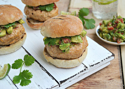 Mexican Style Turkey Burgers with Guacamole
