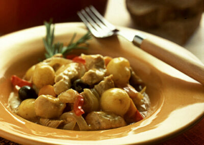 British Turkey with New Potatoes and Olives