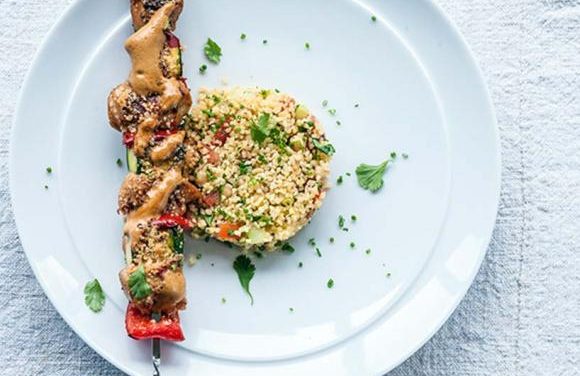 Graham Campbell’s Moroccan Spiced Turkey Kebabs with Bulgur Salad