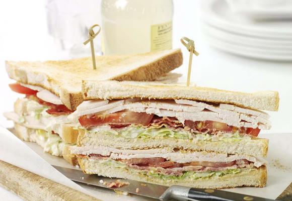 Turkey & Bacon Club Sandwich with Lemon Mayo